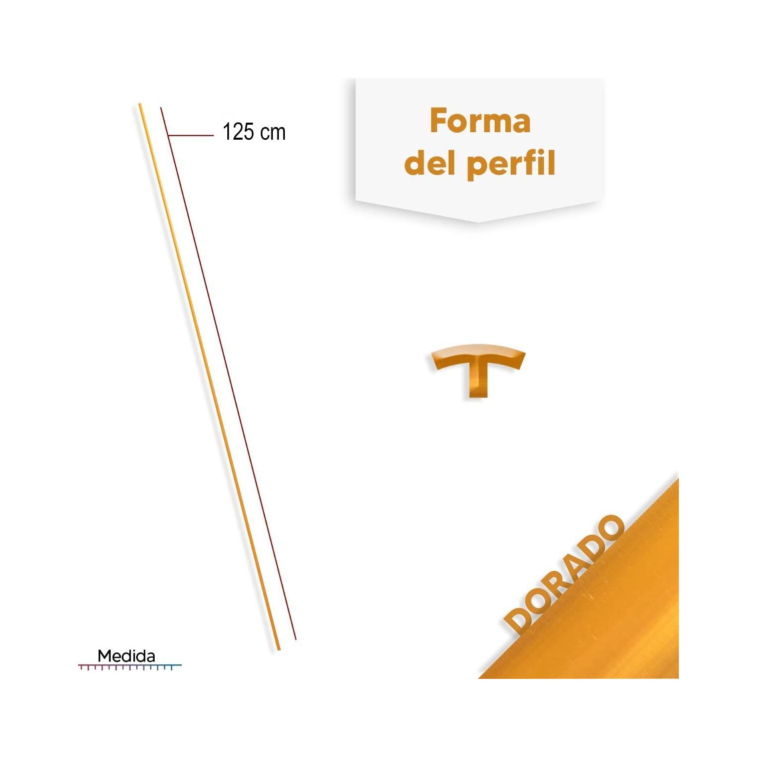 Foto 4 pulgar | Perfil Aluminio A4 XIMXI color Dorado 2 Piezas 120cm