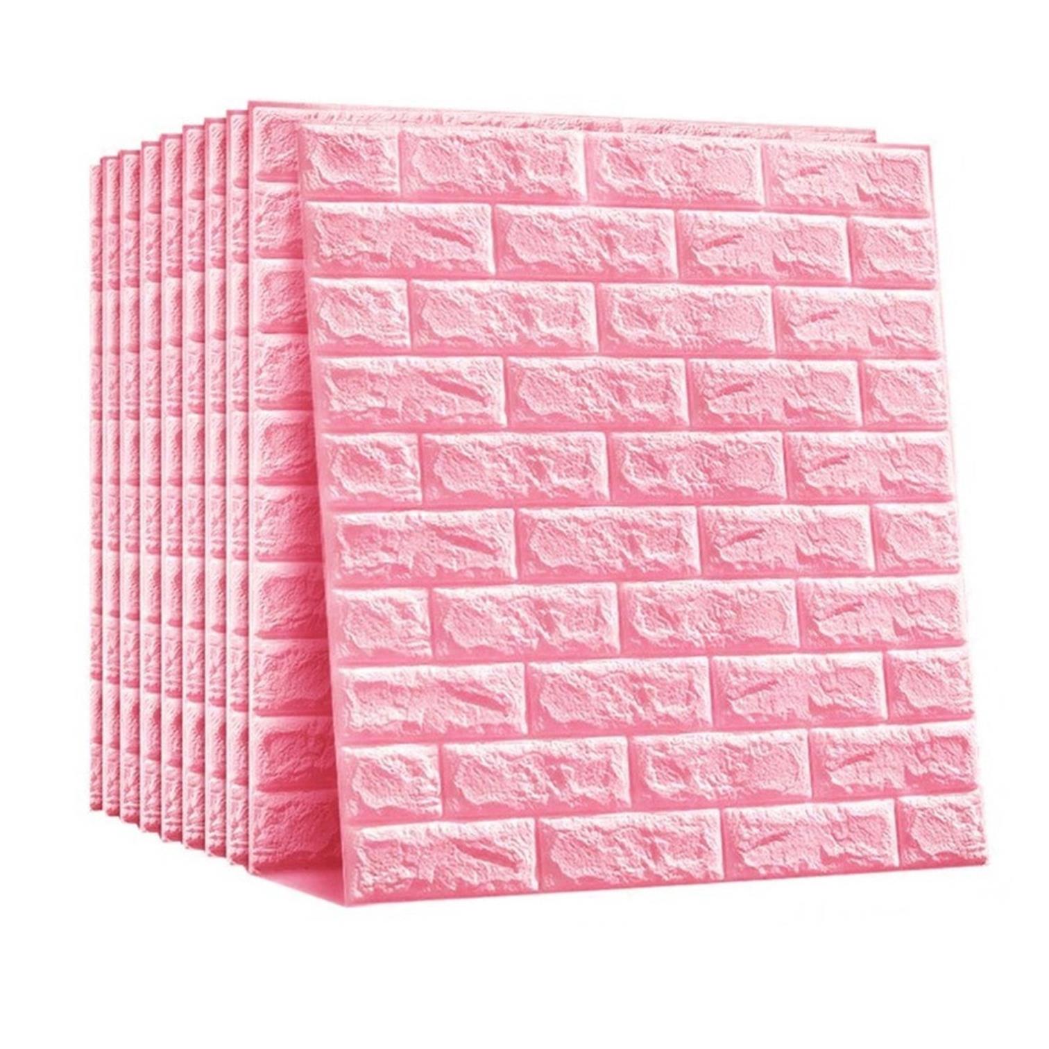 Panel Decorativo 3d 70 x 77 Cm Jauz color Rosa 10 Piezas