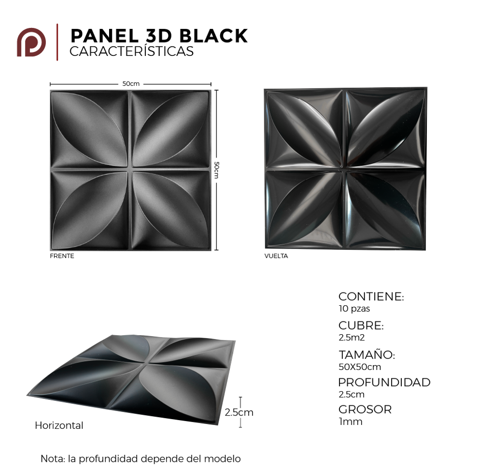 Foto 4 | Panel Decorativo S105 Cuerdas 3D color Negro 10 Piezas