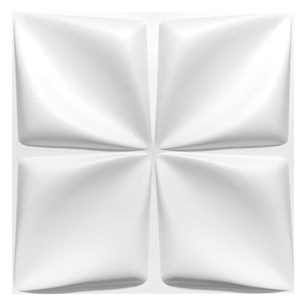 Panel Decorativo S106 Flor 3D color Blanco 10 Piezas $850