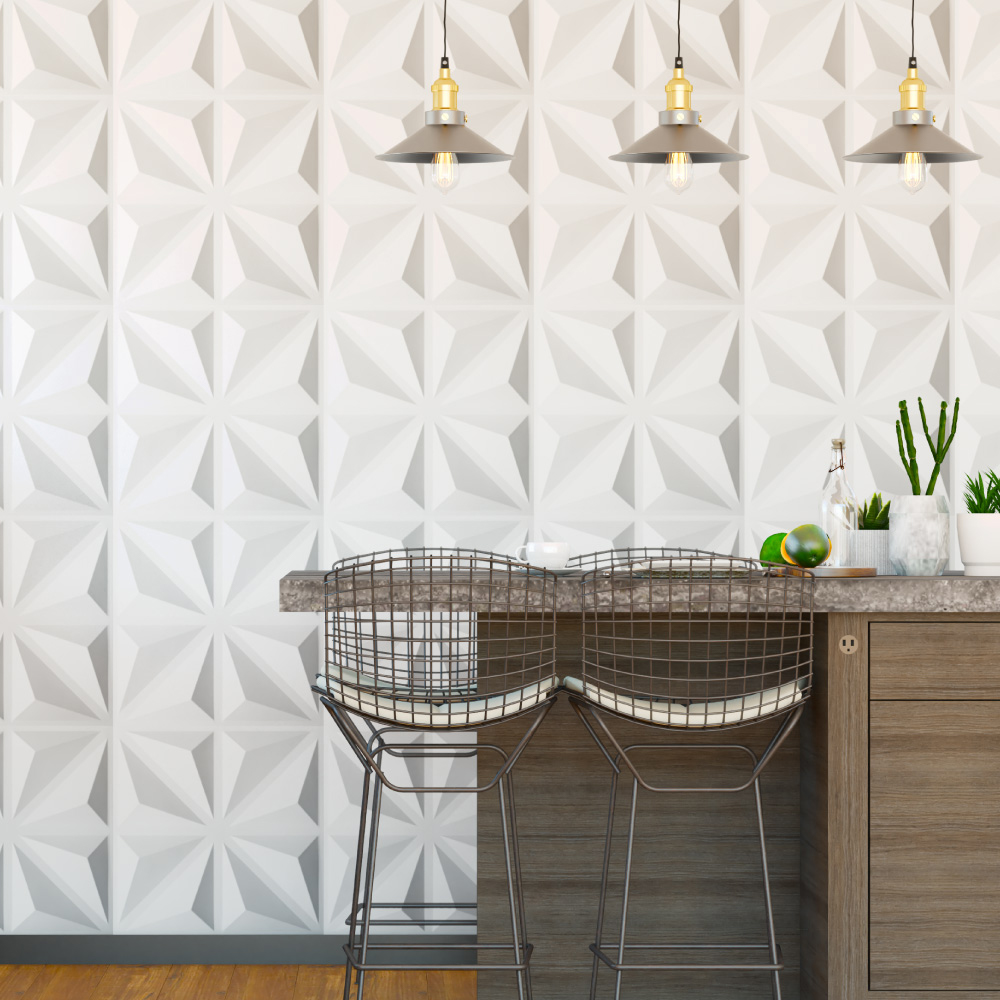 Foto 2 | Panel Decorativo 3D Triángulo S032 color Blanco 10 PZAS
