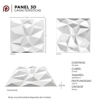 Foto 5 | Panel Decorativo 3D Diagonal S120 color Blanco 10 PZAS