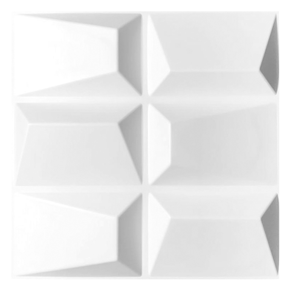 Panel Decorativo 3D Trapecio S085 color Blanco 10 PZAS