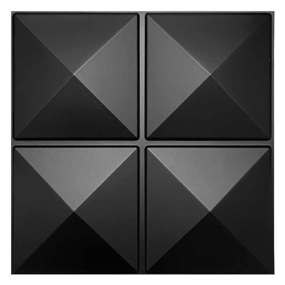 Panel Decorativo 3D Pirámide S020 color Negro 10 Piezas