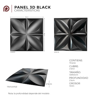 Foto 7 | Panel Decorativo 3D Pirámide S020 color Negro 10 Piezas