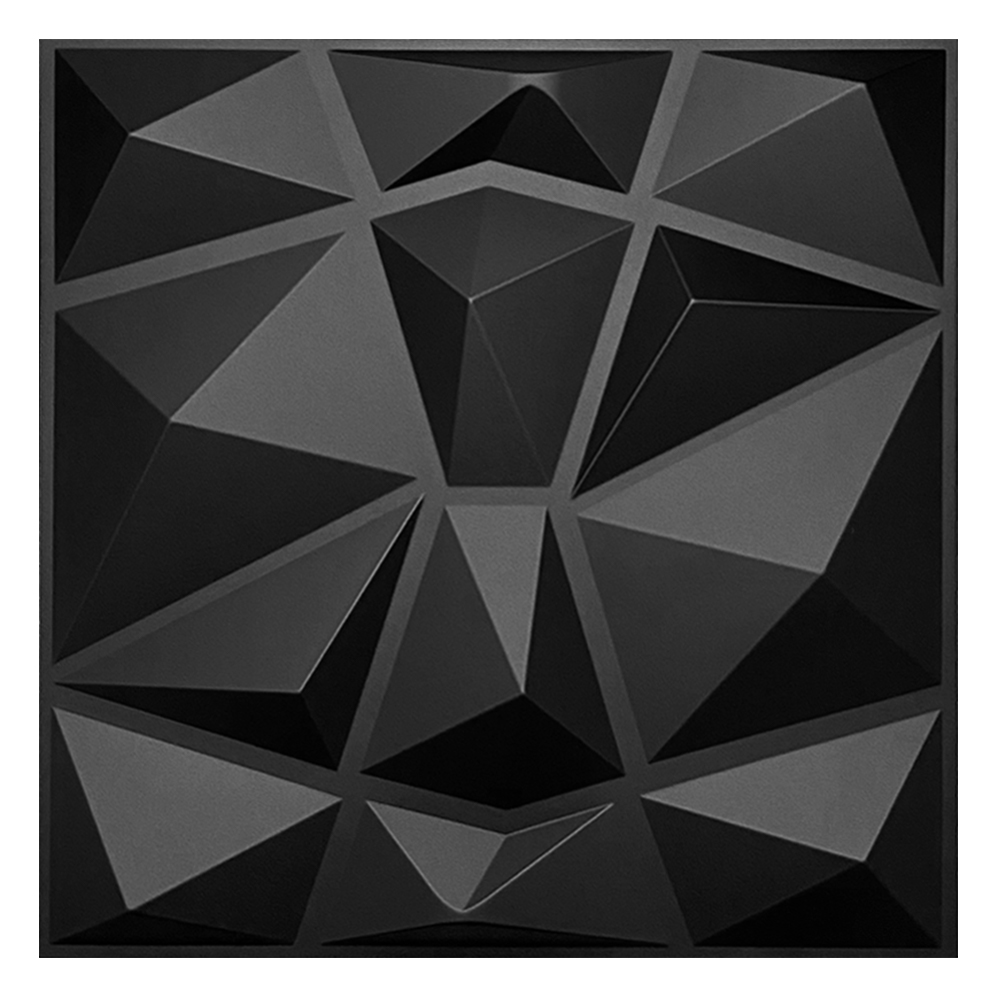 Panel Decorativo 3D Cuarzo S050 Negro 10 Piezas