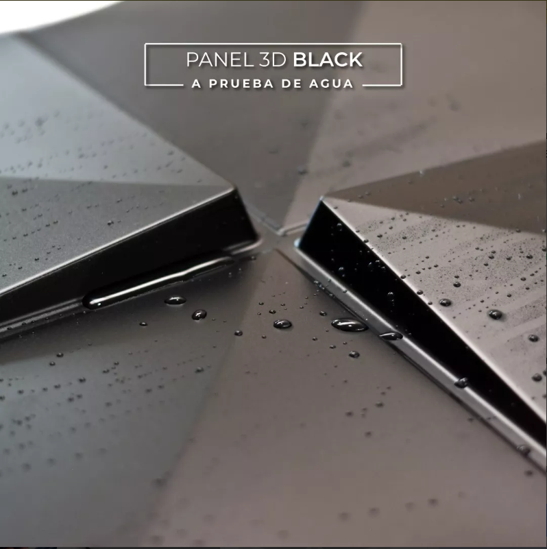 Foto 3 | Panel Decorativo 3D Triángulo S008 color Negro 10 Piezas