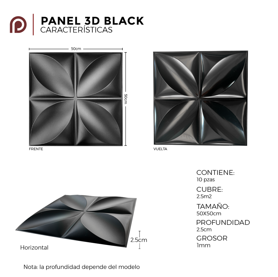 Foto 5 pulgar | Panel Decorativo 3D Triángulo S008 color Negro 10 Piezas