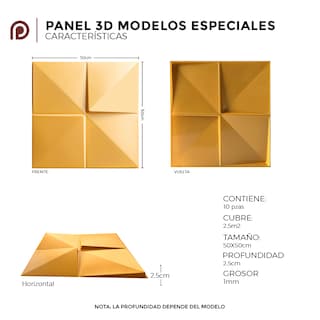 Foto 3 | Panel Decorativo S040 Gold 3D 10 Piezas