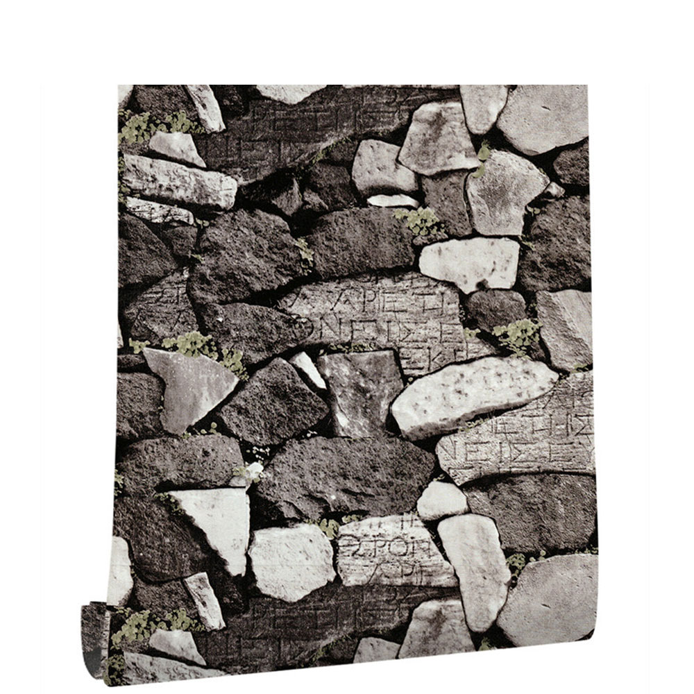 Foto 2 pulgar | Papel Tapiz Autoadhesivo Estilo Piedra Con Plantas 10mx45cm