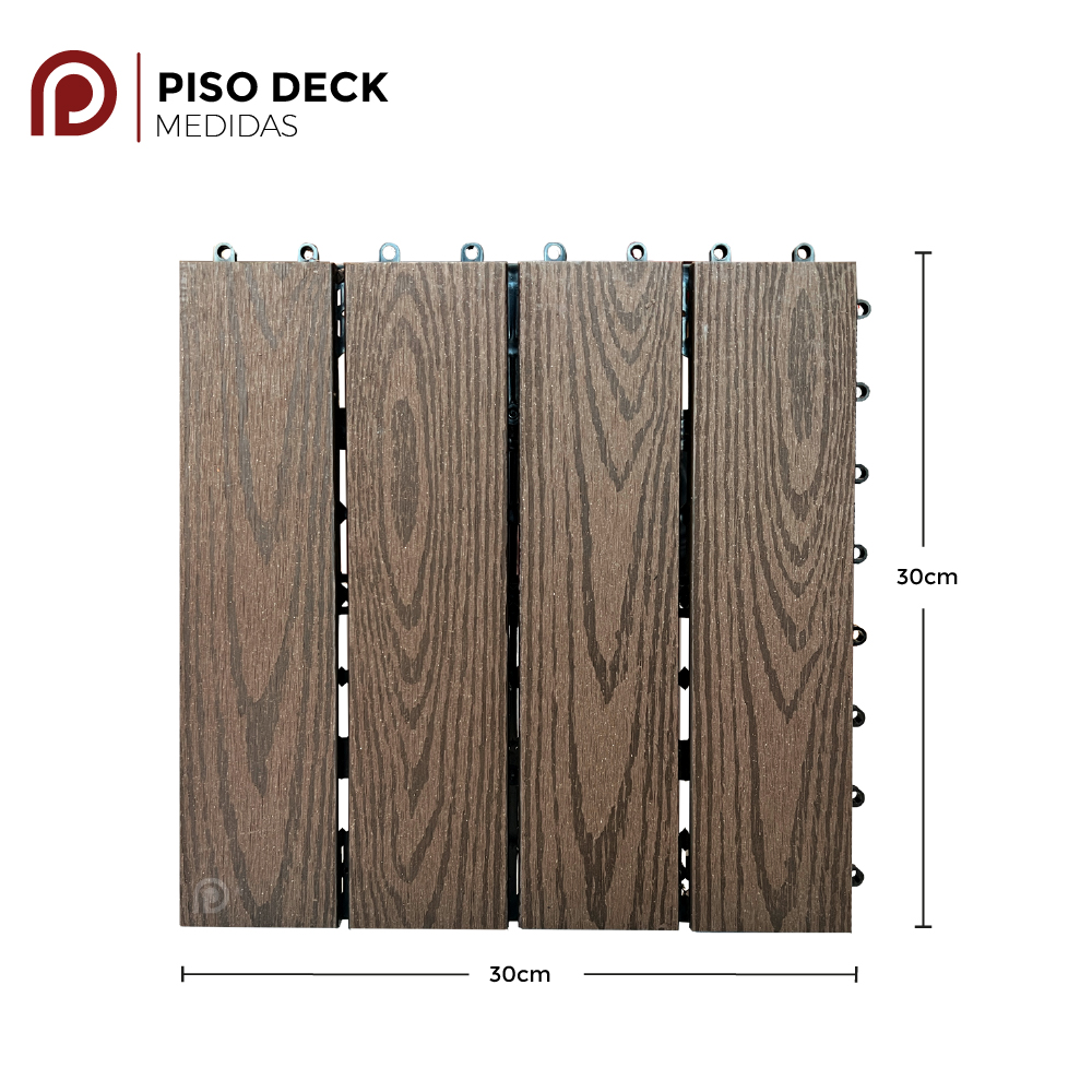 Foto 5 pulgar | Piso para Jardin PANEL DECORATIVO Madera natural Deck WPC Modular 30 X 30 CM