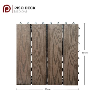 Foto 4 | Piso para Jardin PANEL DECORATIVO Madera natural Deck WPC Modular 30 X 30 CM