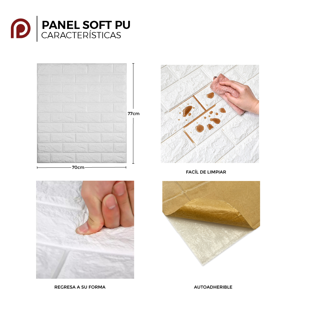 Foto 4 pulgar | Panel Decorativo color Plata Soft Adhesivo para Muro 3D