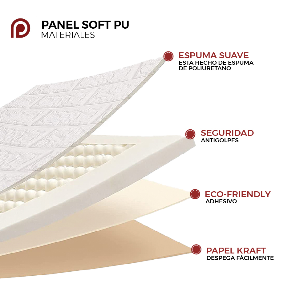 Foto 5 pulgar | Panel Decorativo color Plata Soft Adhesivo para Muro 3D