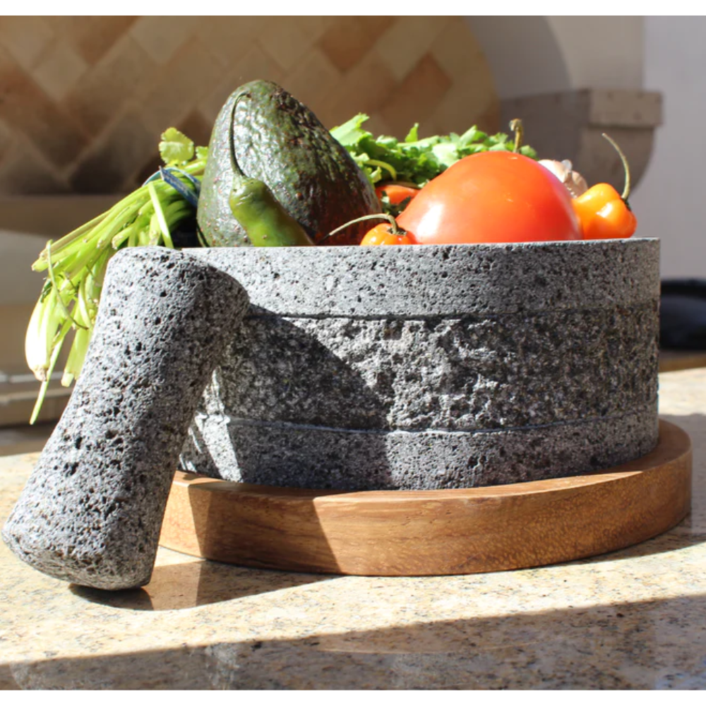 Foto 4 pulgar | Molcajete Tradicional Yolia (20 cm de diámetro) de Piedra Volcánica + Tejolote CEMCUI