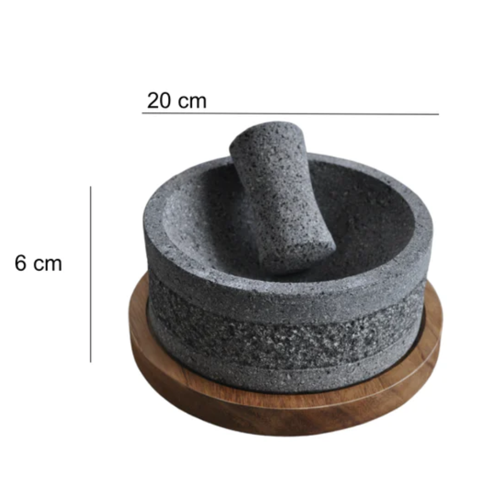 Foto 7 pulgar | Molcajete Tradicional Yolia (20 cm de diámetro) de Piedra Volcánica + Tejolote CEMCUI