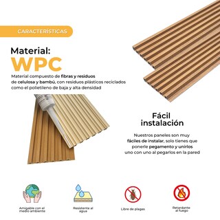 Foto 4 | Lambrin Plus Panel Decorativo WPC Tipo Madera para Muro Madera Arce
