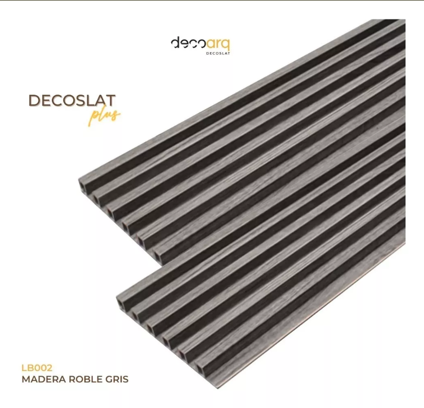 Foto 5 pulgar | Lambrin Plus Panel Decorativo WPC Tipo Madera para Muro Madera Roble Gris