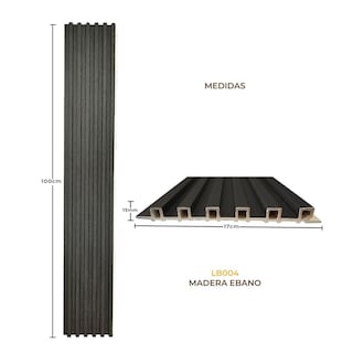 Foto 2 | Lambrin Plus Panel Decorativo WPC Tipo Madera para Muro Madera Ébano