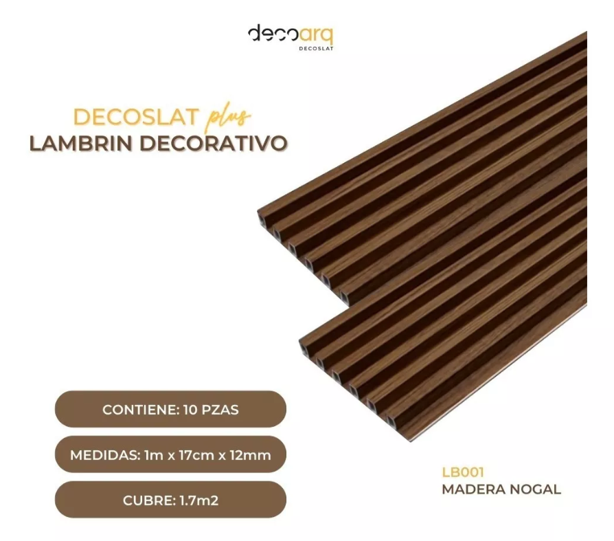 Foto 4 | Lambrin Plus Panel Decorativo WPC Tipo Madera para Muro Madera de Nogal