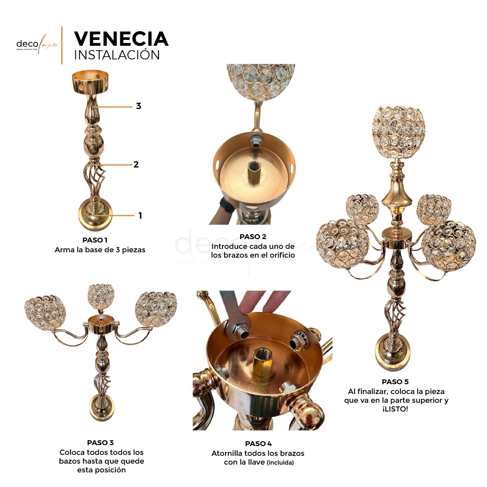 Foto 4 pulgar | Candelabro Decoluxe Venecia Panel Decorativo Dorado