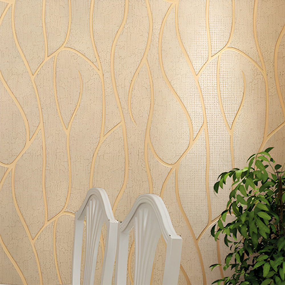 Foto 3 pulgar | Papel Tapiz Decofilm Ondas Champagne Beige