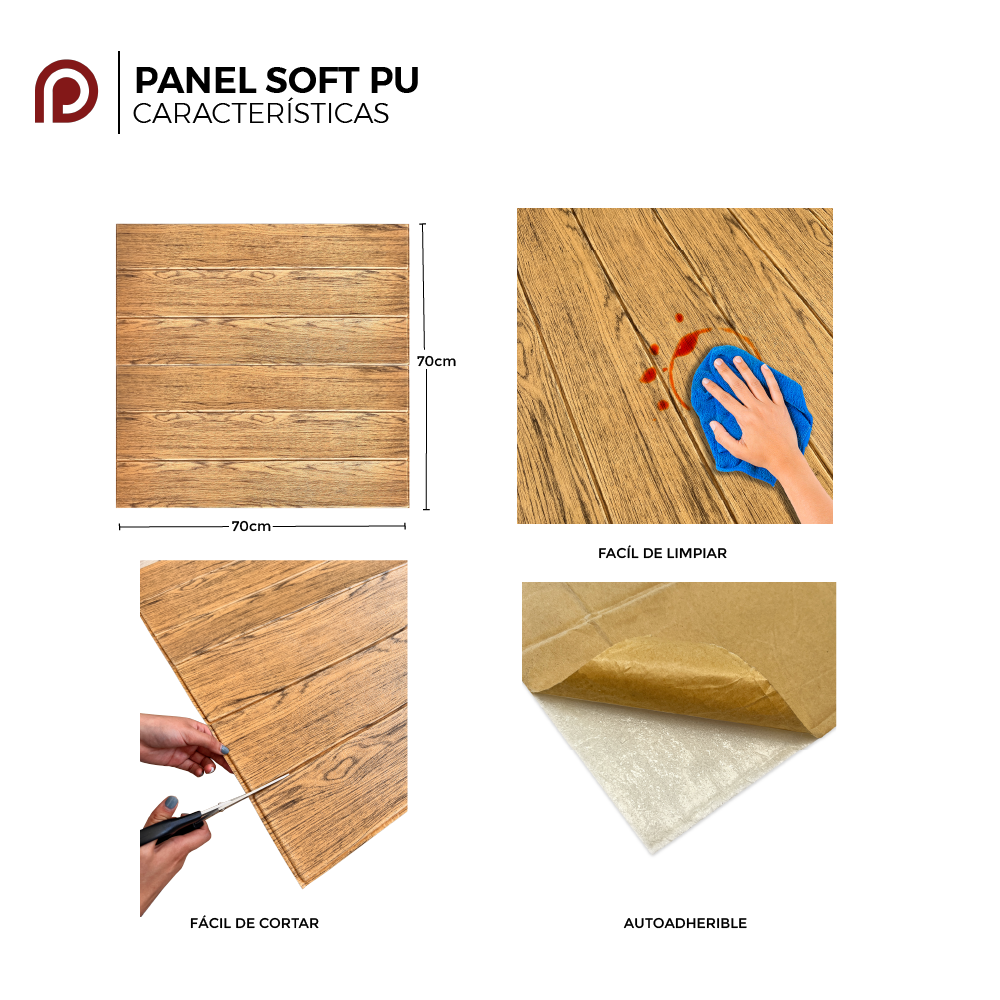 Foto 3 | Panel Soft Decorativo Adhesivo para Muro 3d color Café Caramelo