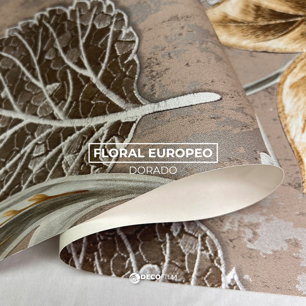 Foto 3 pulgar | Papel Tapiz Deco Film Floral Europeo Dorado