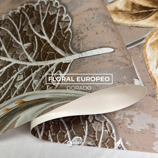 Foto 2 | Papel Tapiz Deco Film Floral Europeo Dorado