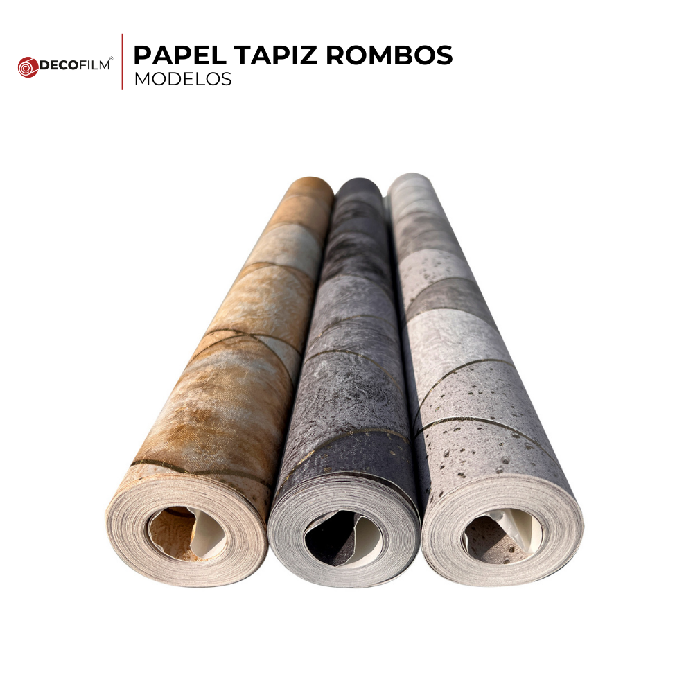 Foto 4 pulgar | Papel Tapiz Decofilm Rombos Gris