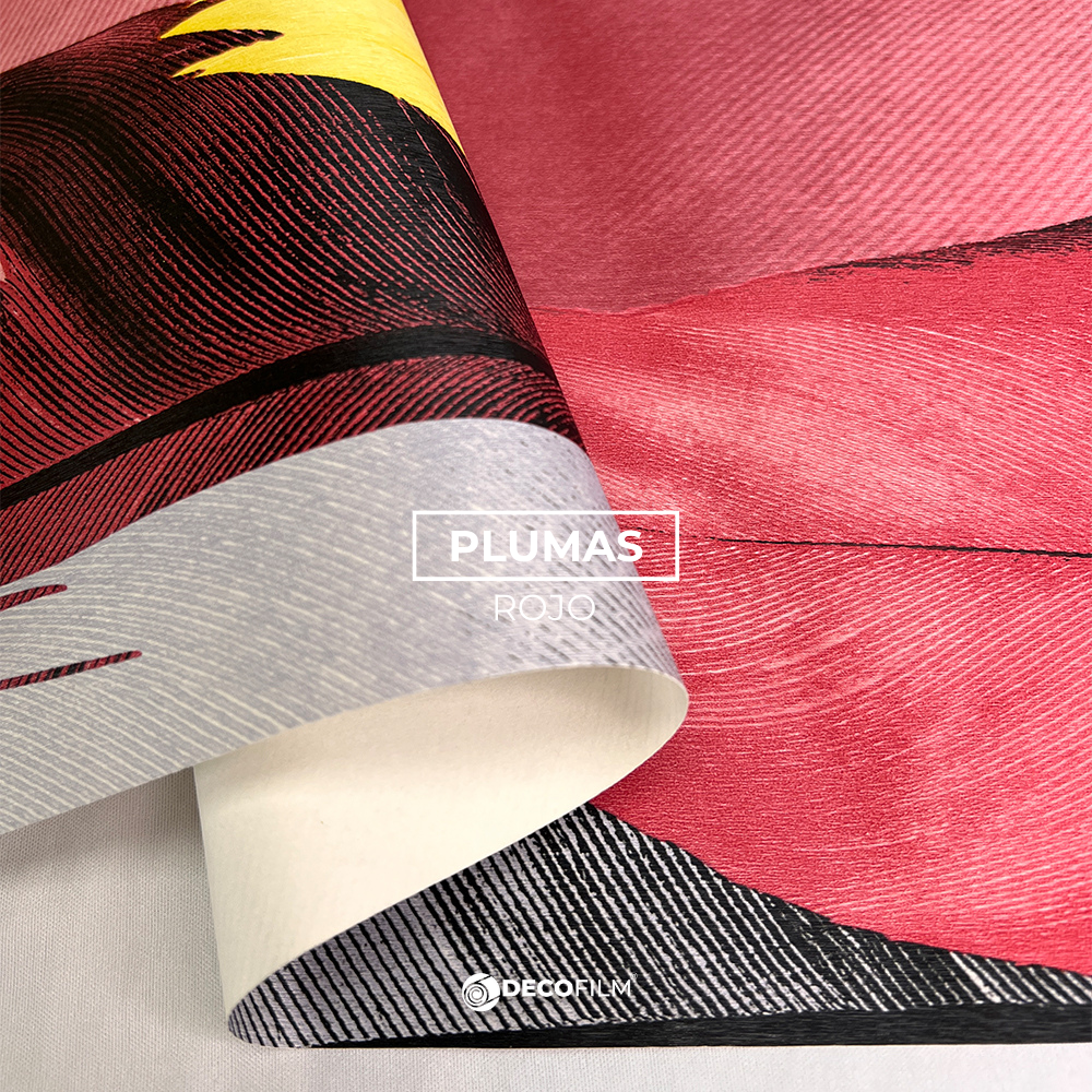 Foto 3 pulgar | ''plumas Rojo'' Deco Film/papel Tapiz/0.53m X 9.5m/decoración De Hogar /material De Instalación
