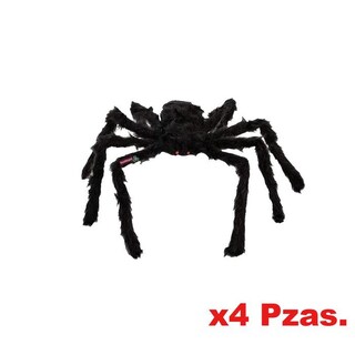 Foto 2 | Venta de Arañas Peludas para Decoración SmileFun MXSRP-004 color Negro 4 PZAS 60 CM de Alambre y Tela de Poliéster