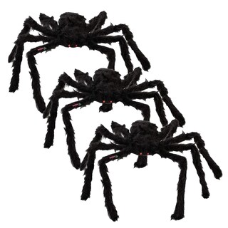 Foto 1 | Venta de Arañas Peludas para Decoración SmileFun MXSRP-008 color Negro 3 PZAS 75 CM de Alambre y Tela de Poliéster