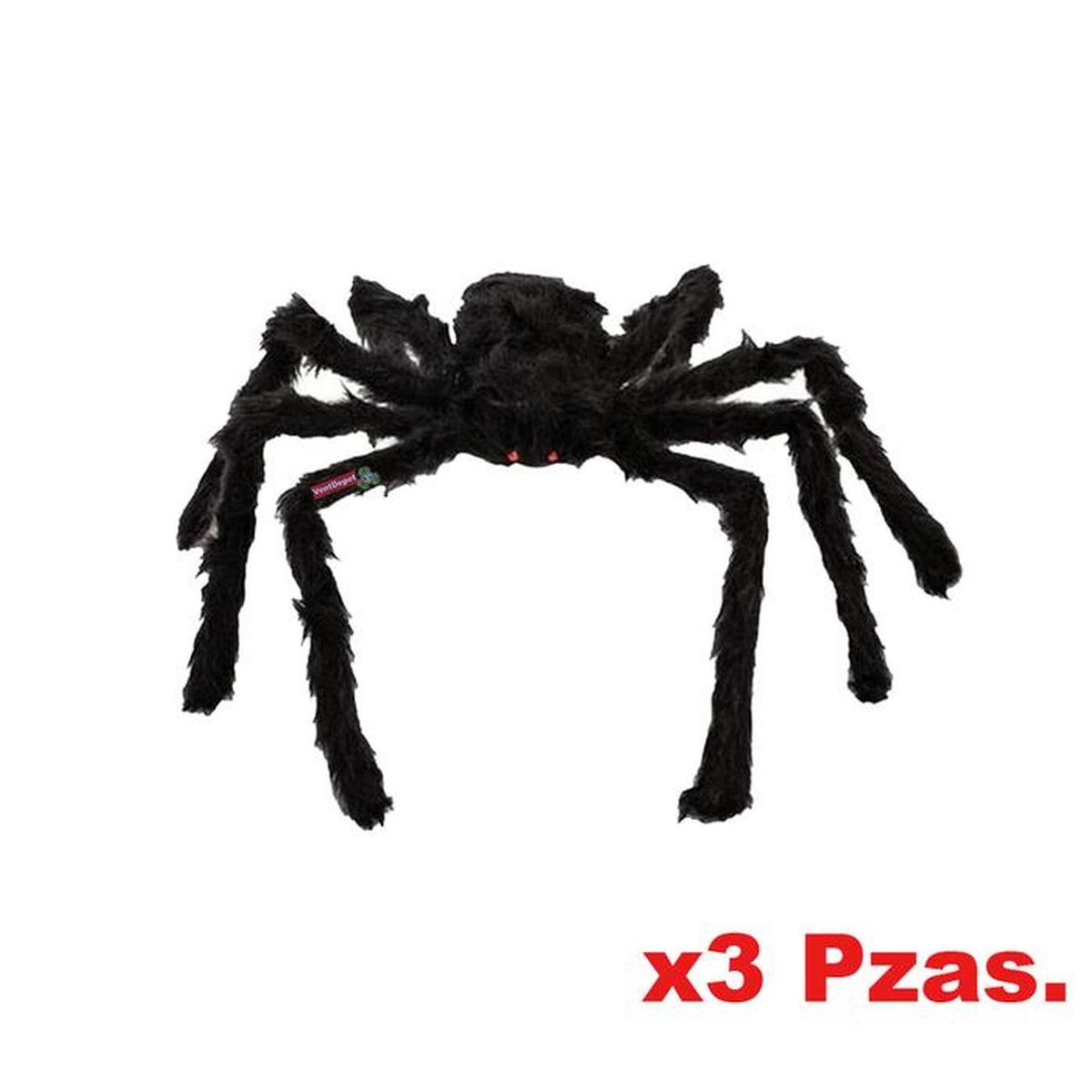 Foto 2 | Venta de Arañas Peludas para Decoración SmileFun MXSRP-008 color Negro 3 PZAS 75 CM de Alambre y Tela de Poliéster