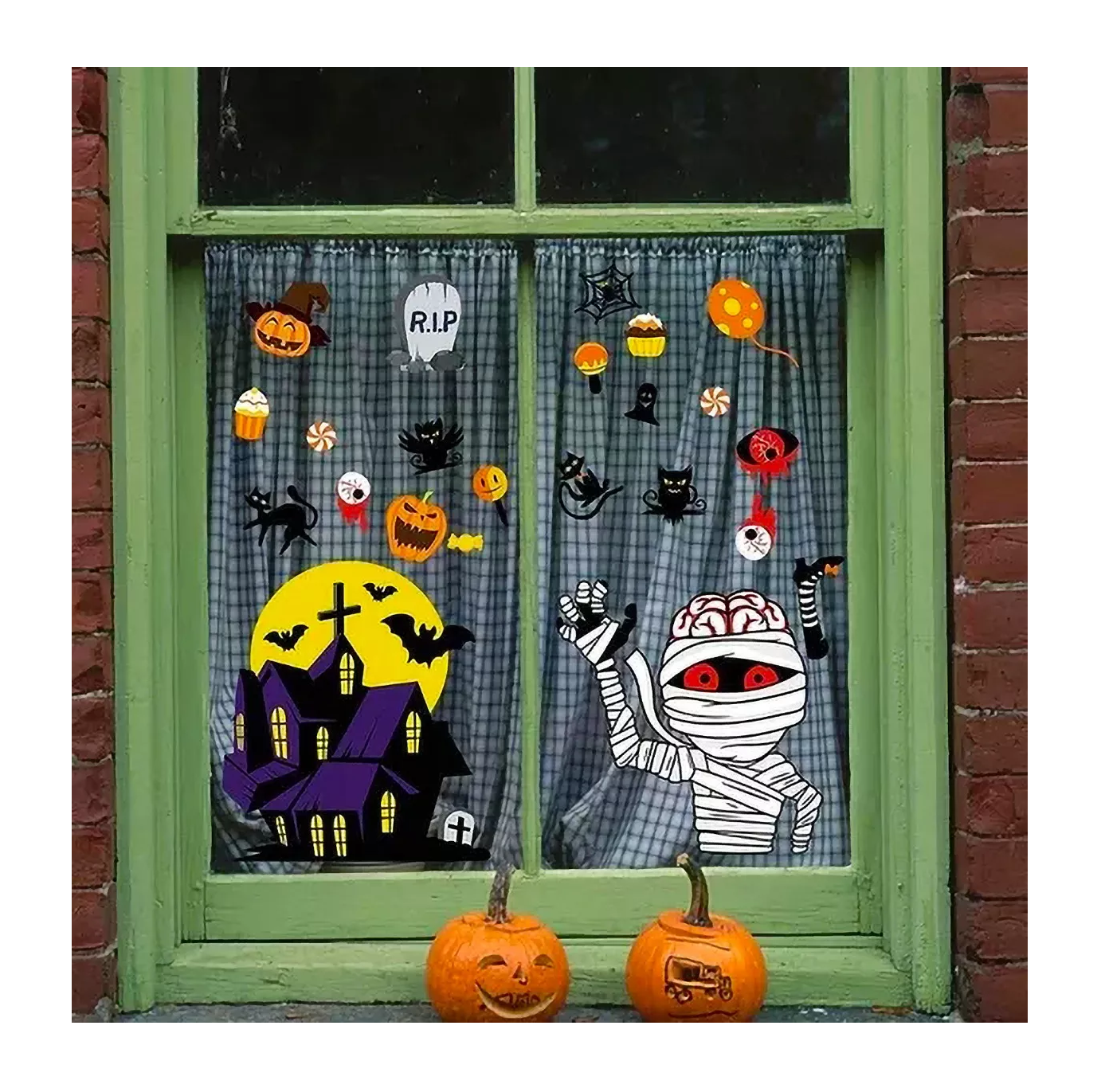 Foto 3 pulgar | Vinilo Decorativo Halloween para Ventanas Lab.G 126 Piezas
