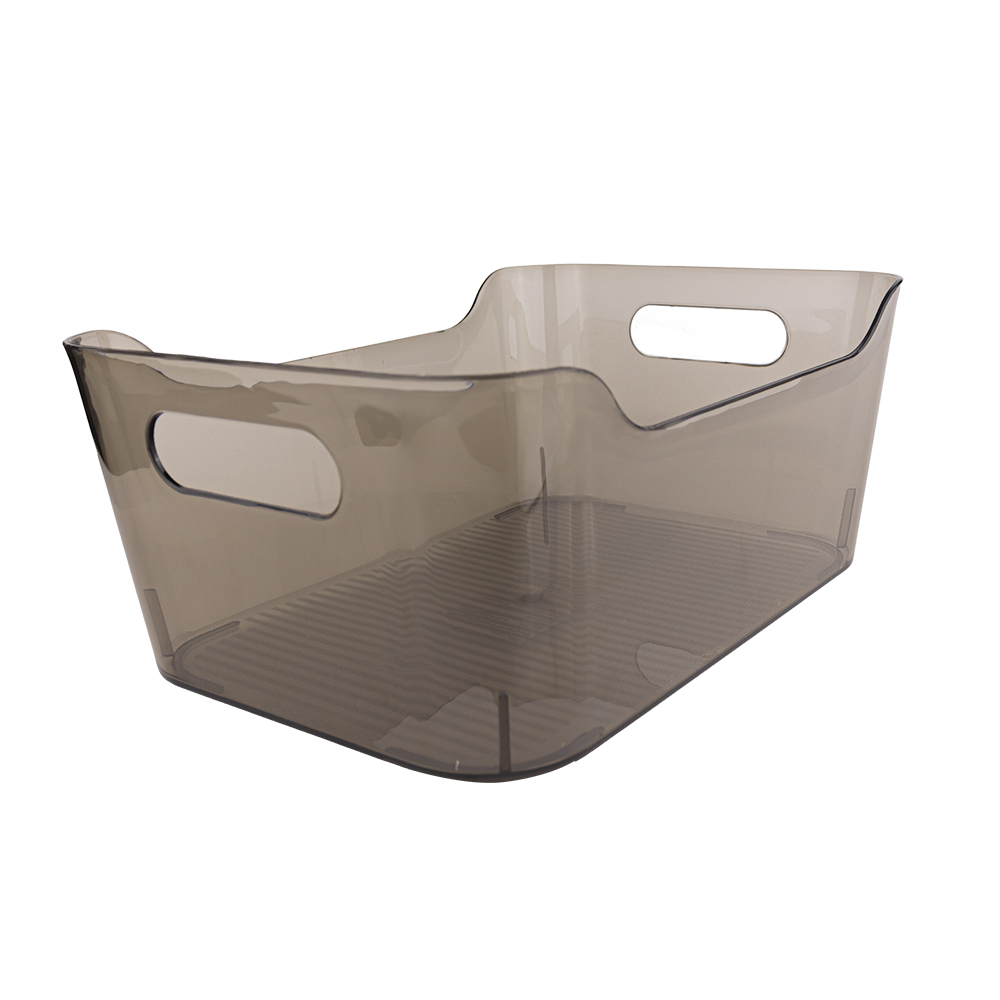 Contenedor Organizador De Despensa Acrílico color Gris con Asa – 19.7x14x8 Cm