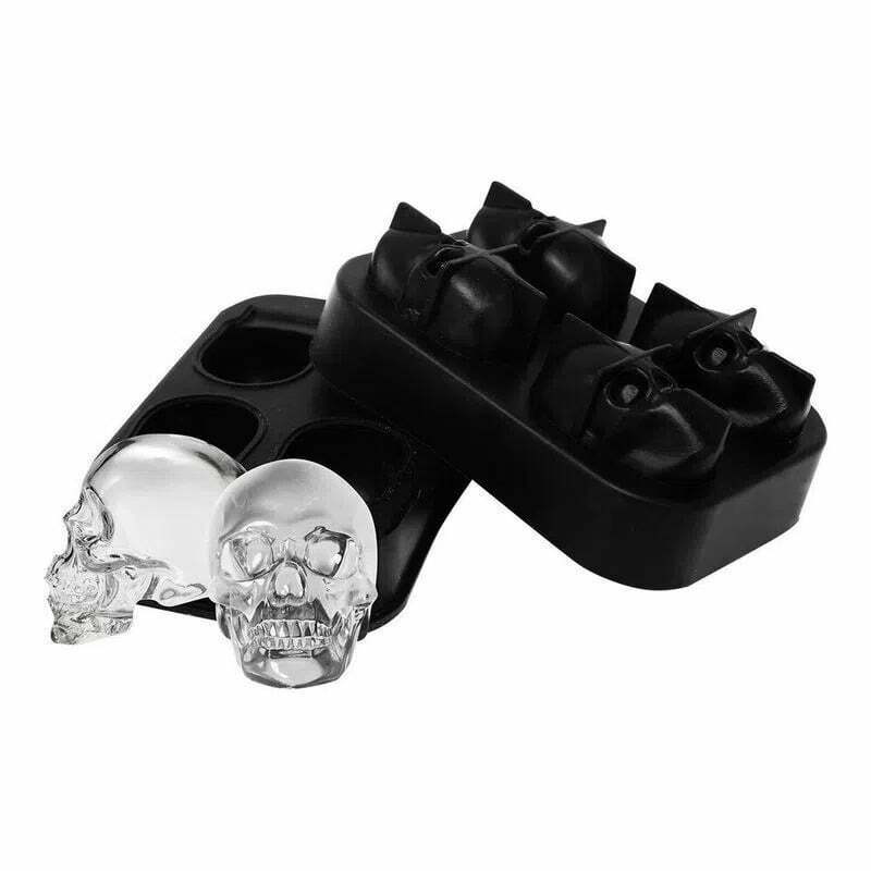 Foto 2 pulgar | Bandeja de Hielo Ideën Negra Diseño de Calavera 3D