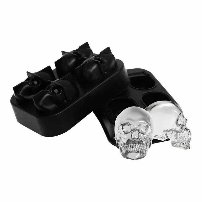 Foto 3 pulgar | Bandeja de Hielo Ideën Negra Diseño de Calavera 3D