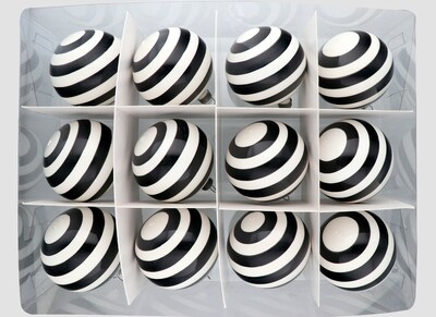 Foto 1 | Esferas de Navidad Caramelo Funbu Negras con Blanco 12 Piezas