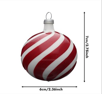 Foto 2 | Esferas de Navidad Caramelo Funbu Rojo con Blanco 12 Piezas