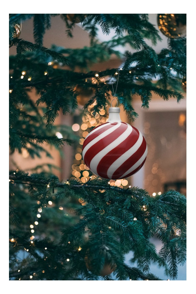 Foto 4 pulgar | Esferas de Navidad Caramelo Funbu Rojo con Blanco 12 Piezas