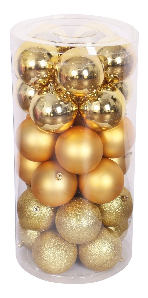 Foto 3 pulgar | Esferas De Navidad 30pz Decoración Navideña Árbol, Dorado