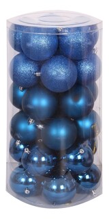 Foto 2 | Esferas De Navidad 30pz Decoración Navideña Árbol, Azul Rey