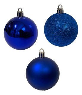 Foto 2 | Set De 60 Esferas Navideñas Plástico En Tubo N°6, Azul