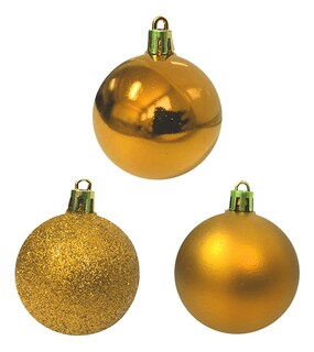 Foto 2 | Set De 60 Esferas Navideñas Plástico En Tubo N°6, Dorado