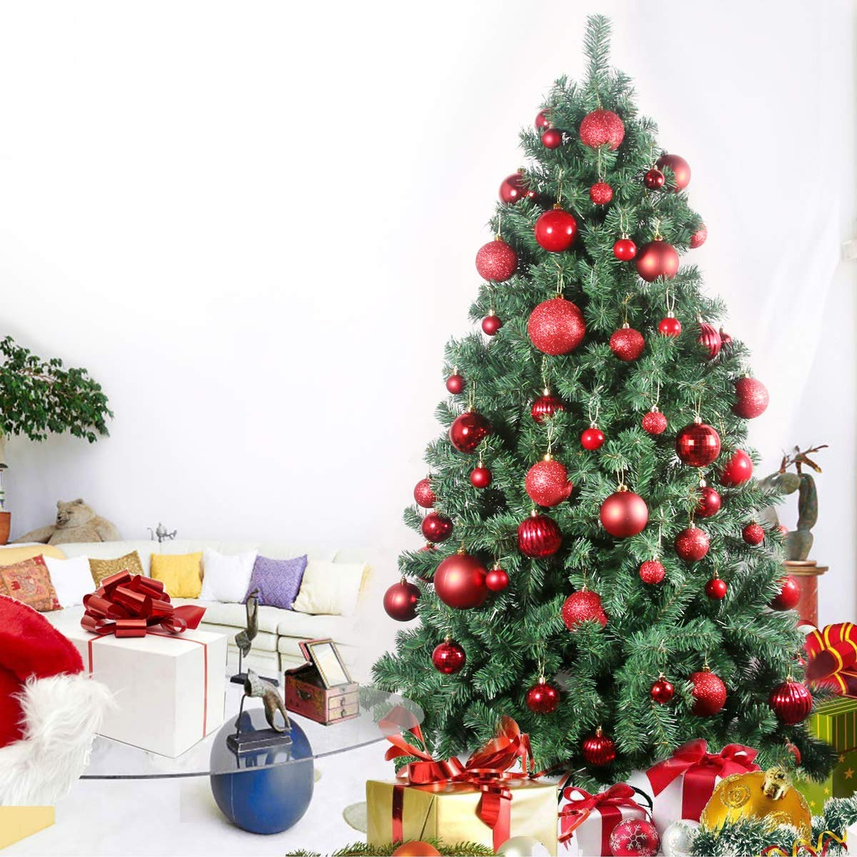 Foto 5 pulgar | Paquete De 48 Esferas Navideñas Decoración Navidad Árbol 4cm, Rojo