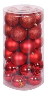Foto 2 | Esferas De Navidad 30pz Decoración Navideña Árbol, Rojo