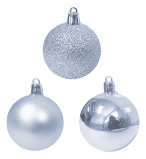 Foto 2 | Set De 60 Esferas Navideñas Plástico En Tubo N°6, Plata