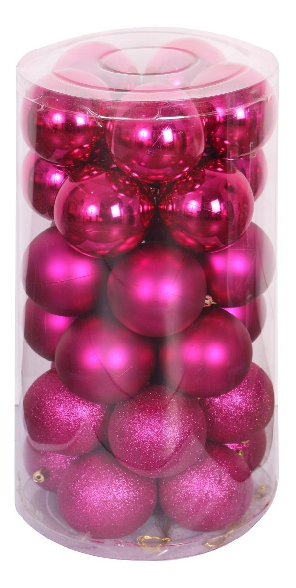 Foto 3 pulgar | Esferas De Navidad 30pz Decoración Navideña Árbol, Rosa