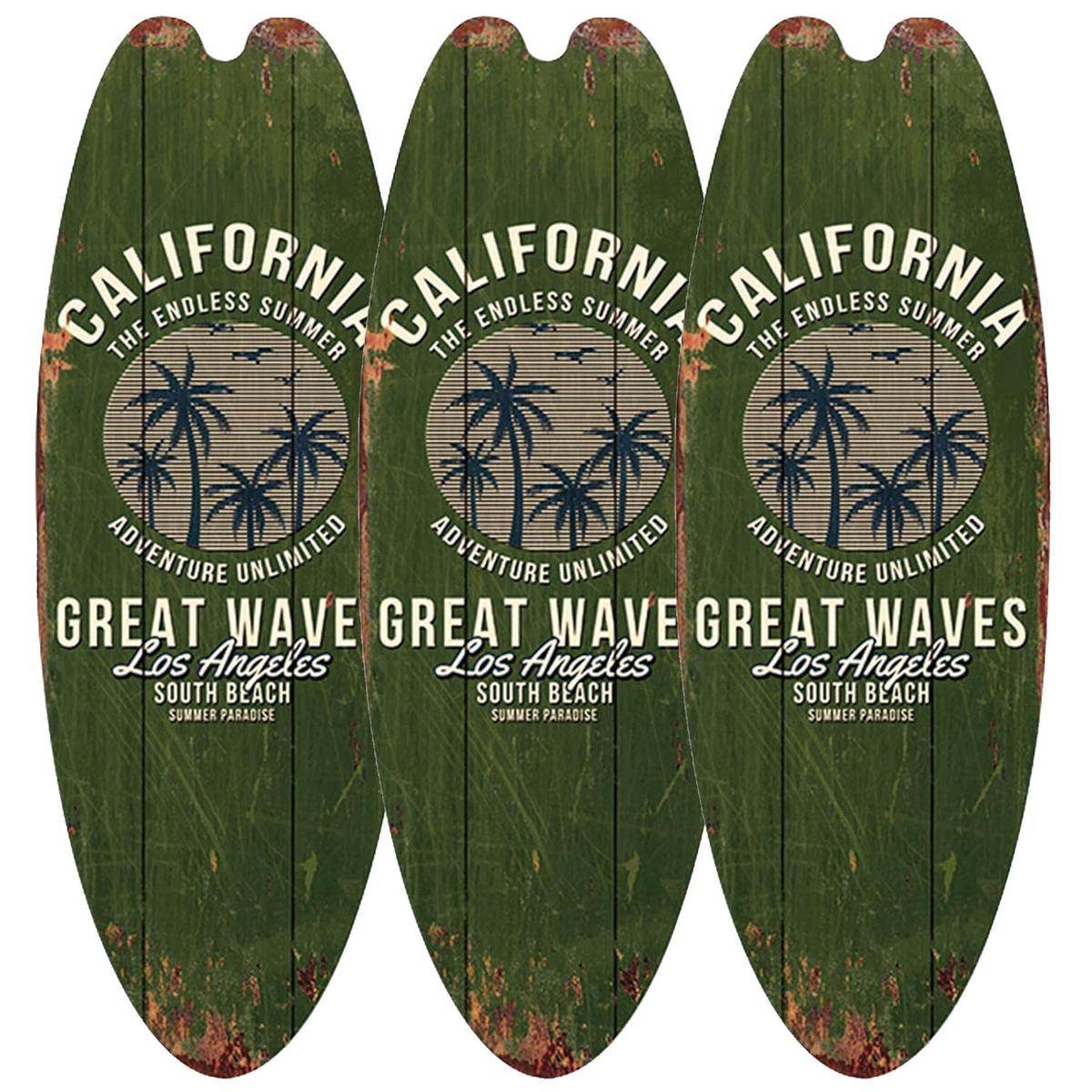 Foto 2 pulgar | Tablas De Surf Colgantes De Paredyohodepot Mxurt-003 3 Piezas Marrón
